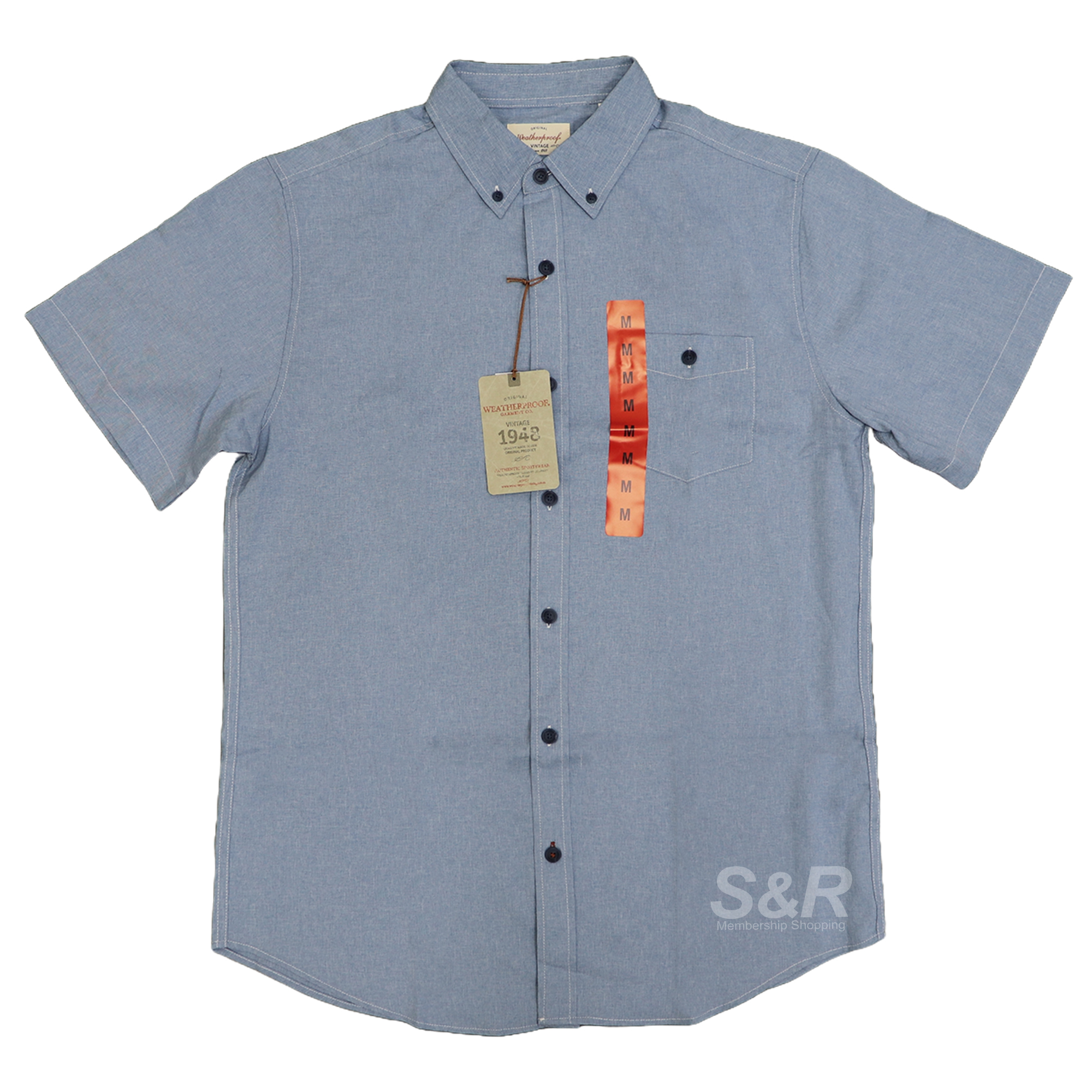 Weatherproof Vintage Men's Polo Faded Denim Weatherproof Vintage Men's Polo Faded Denim